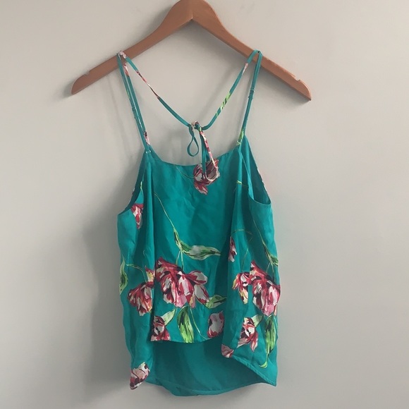 Parker Floral Print Silk Wrap Front Tank - Picture 14 of 16